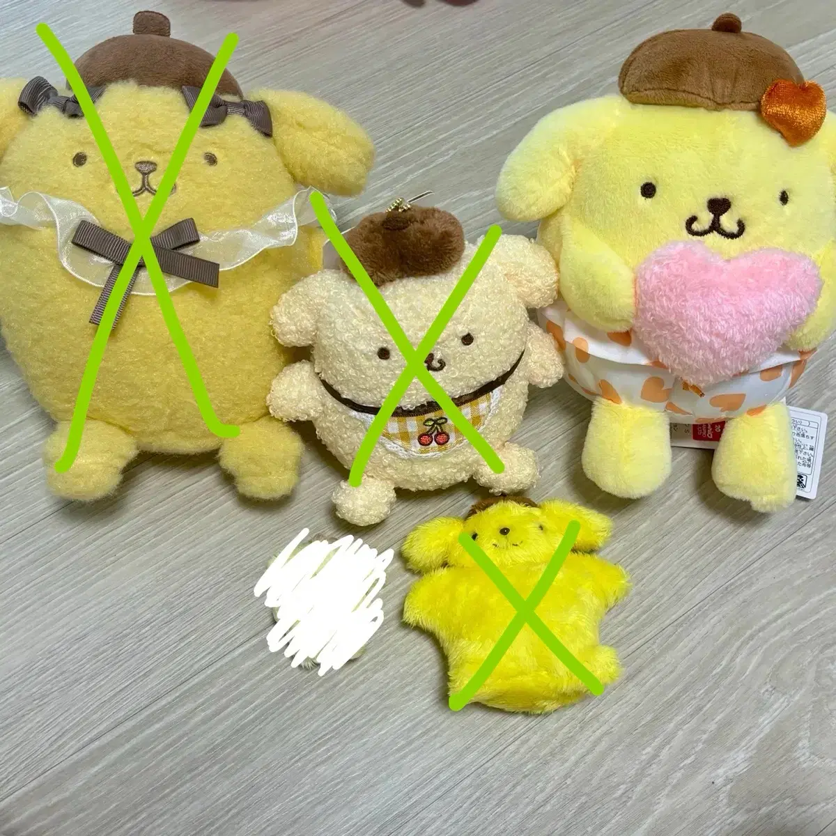 (개당5,000원!) 폼폼푸린 하트 장모 체리 인형 키링 핸드메이드