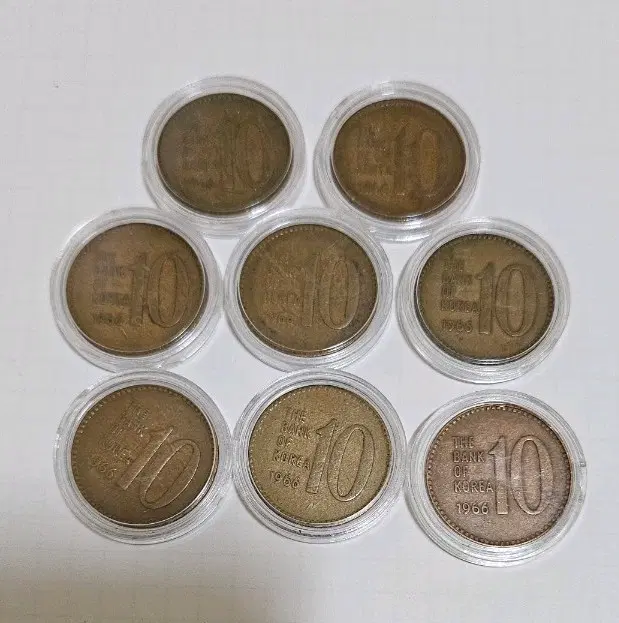 (특년도)한국은행 1966년 10원 동전 8개 일괄(외국주화.지폐.은화)05
