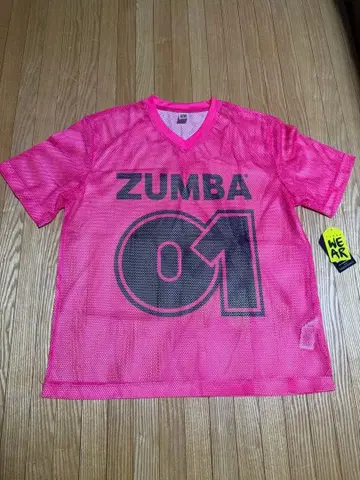 ZUMBA 메쉬 V넥 상의 쇼킹 핑크 M