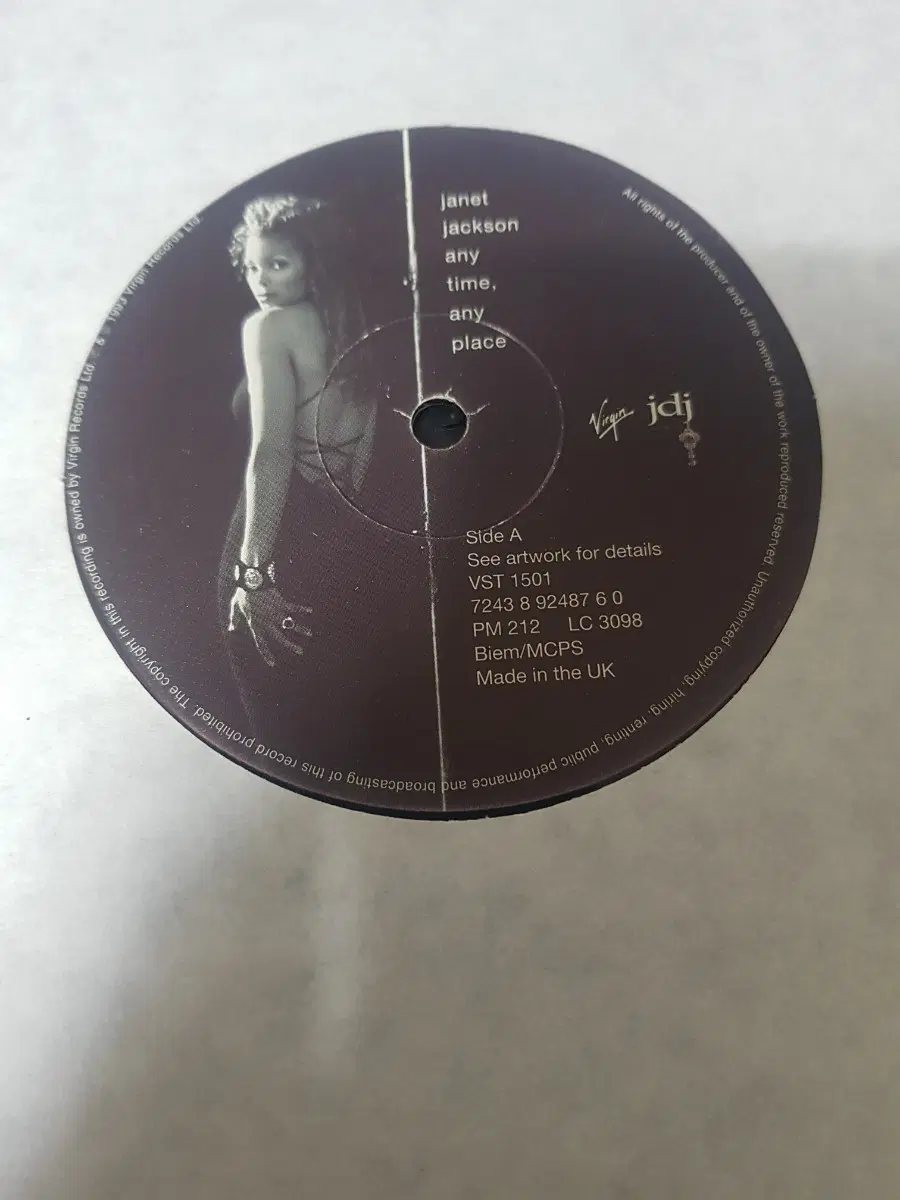 흑인음악 재닛잭슨 Janet Jackson Any Time Any Place 영국반 12인치싱글 바이닐vinyl 알앤비r&b 일렉트로닉 하우스음악