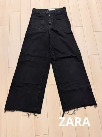 ZARA Z1975 데님 플레어 팬츠 블랙 EUR34