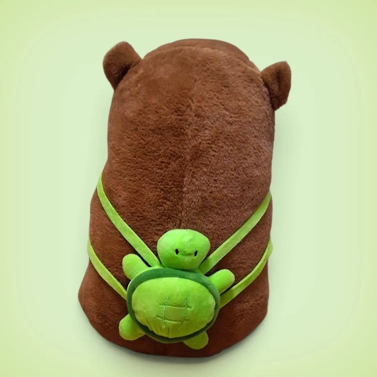 카피바라 등딱지 거북이 백팩 봉제인형 브라운
