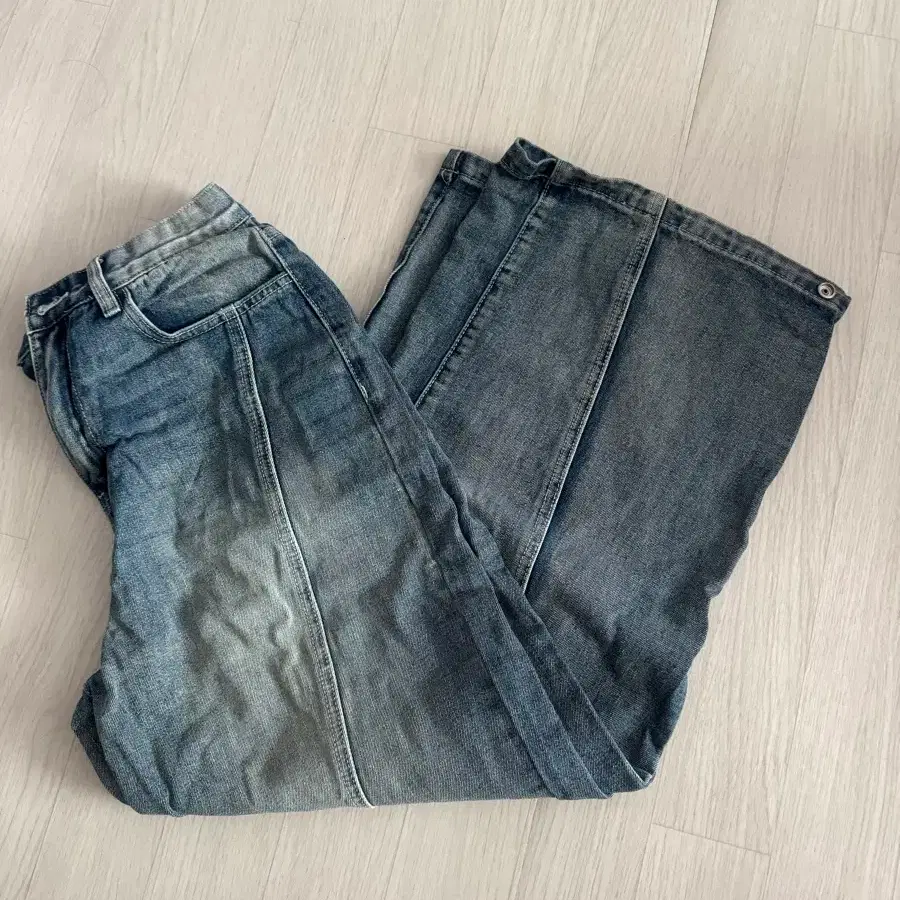 와이드팬츠 디자인 연청바지