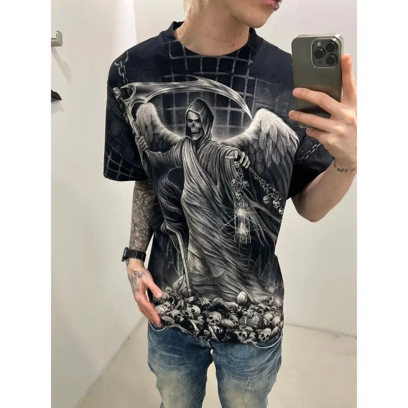 락이글 스켈레톤 반팔티 r4506
