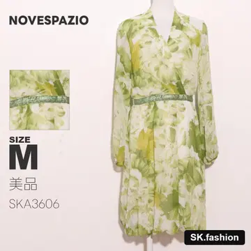 새상품급 NOVESPAZIO 원피스 무릎 기장 긴팔 플레어 꽃무늬 카슈쿨