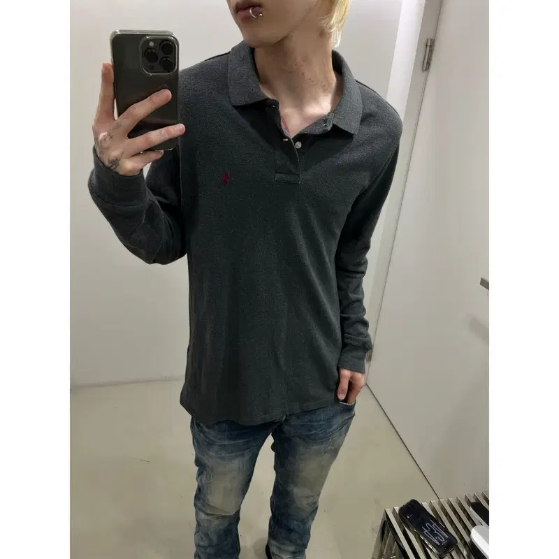 폴로 랄프로렌 자수포니 긴팔 카라티 r4507