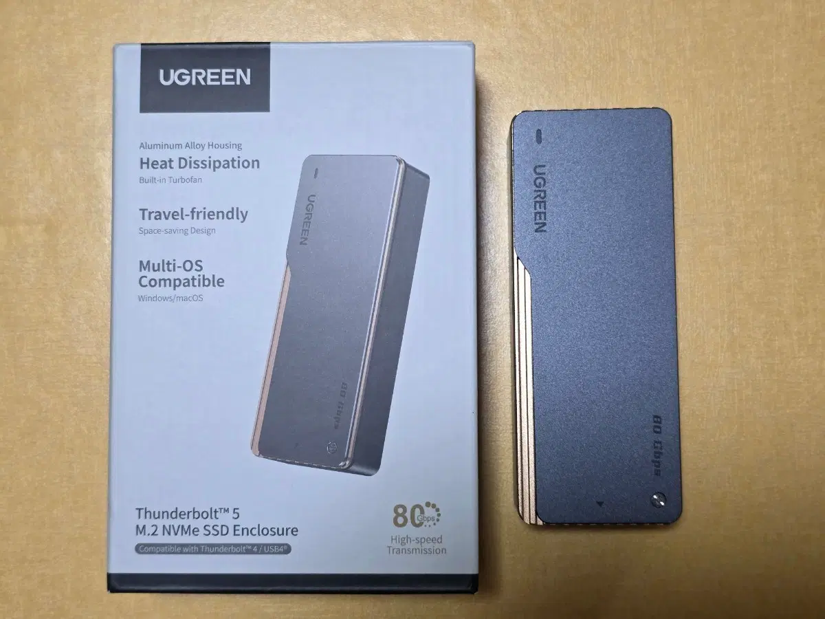 UGREEN 80Gbps SSD 인클로저 썬더볼트5