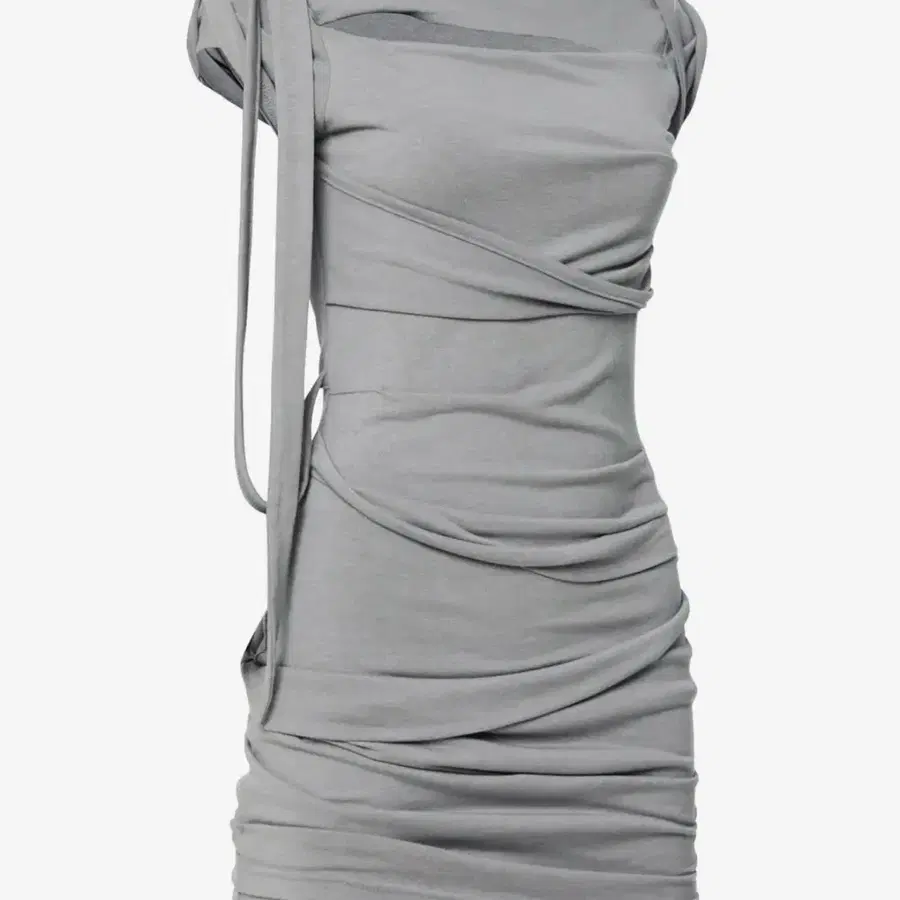 플레어업 Asymmetrical Draped Strap Roll-Up Dress