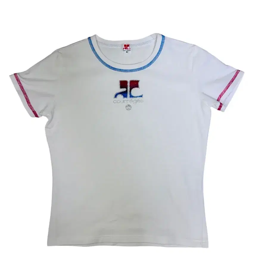 꾸레쥬 courreges 스티치 티셔츠 38