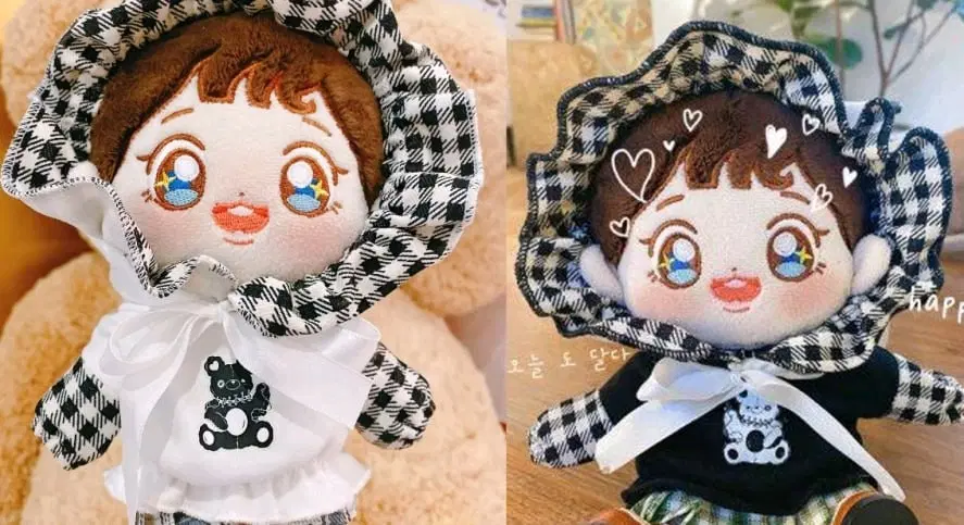20cm 솜인형 옷 퍼피와모룩 화이트,블랙 판매합니다.