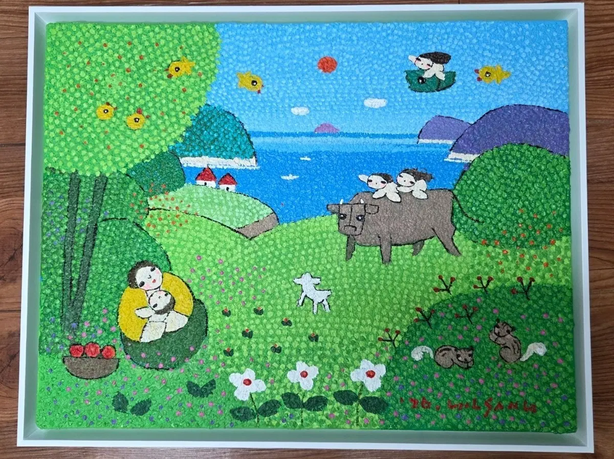 김길상 작가님 동심 원화 보증서 있음 10호