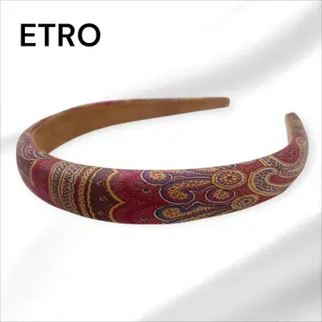 [ 새상품급 ] ETRO 페이즐리 보르도 계열 머리띠 헤어 액세서리