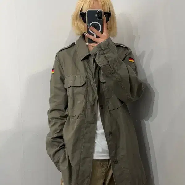 11 90s 독일 빈티지 밀리터리 자켓 카키