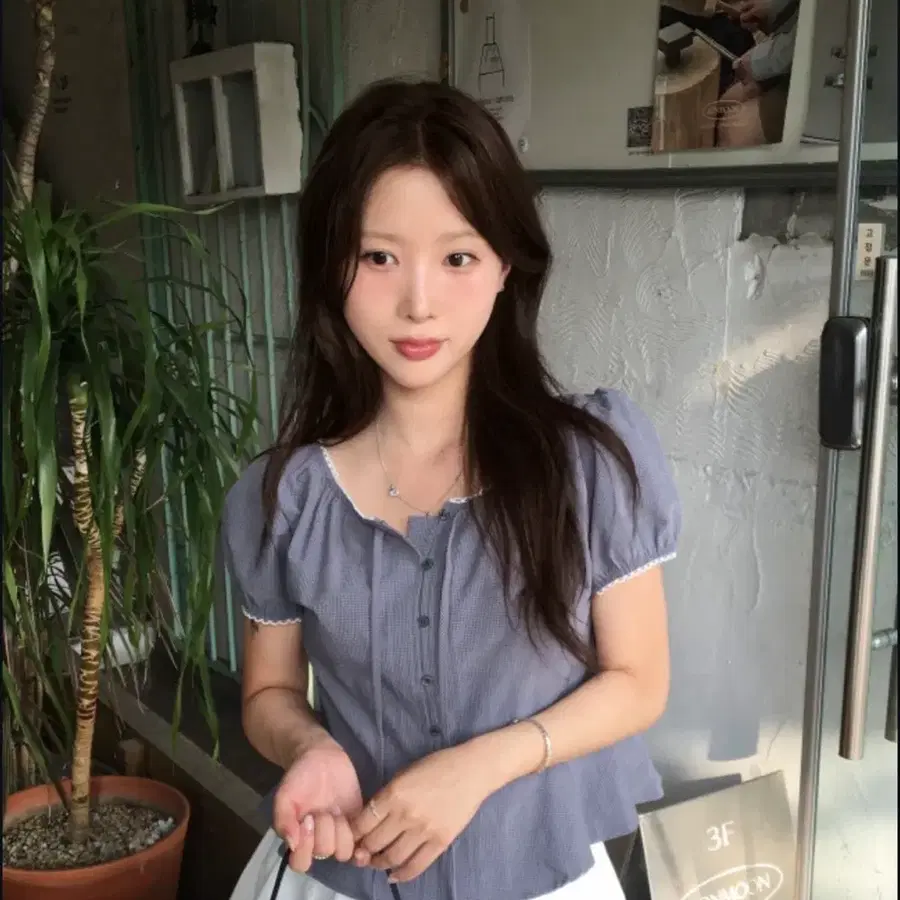 샵에오브 에오브 그레이스 체크 블라우스