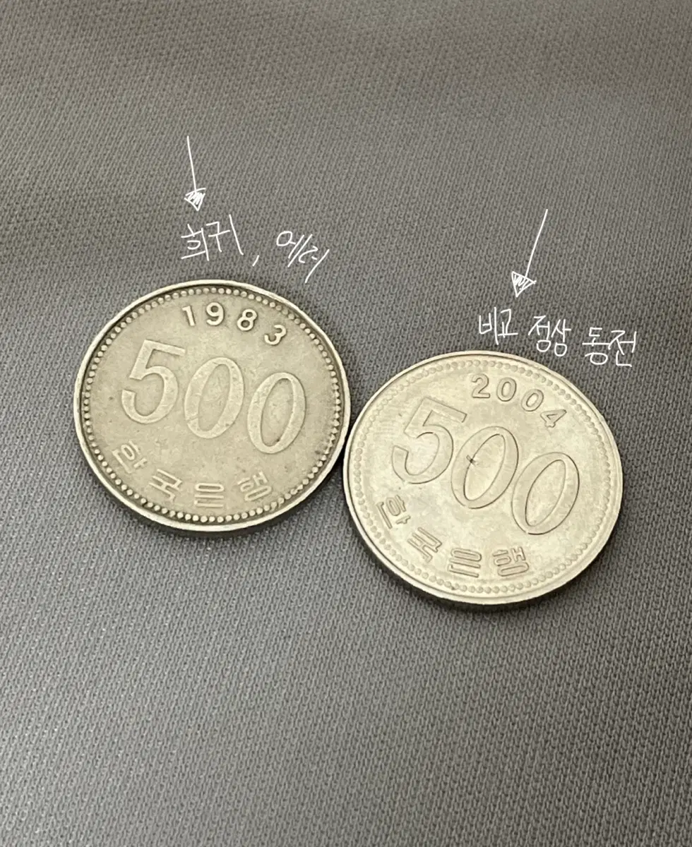 1983 500원 희귀,에러 동전