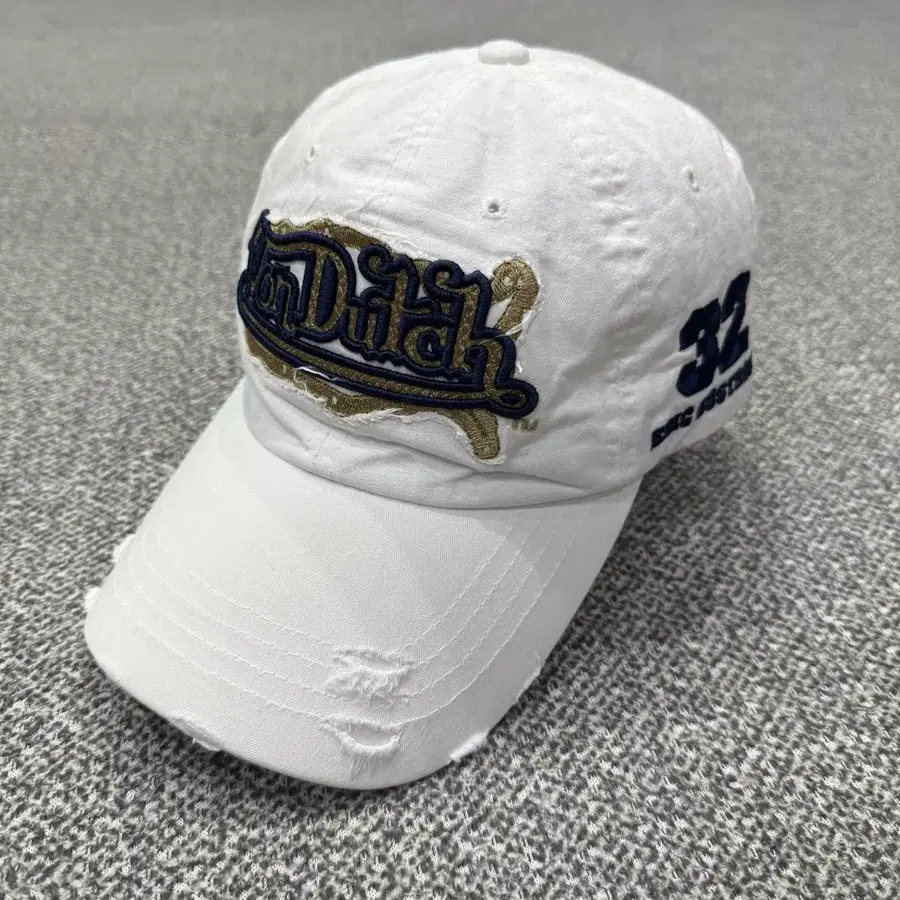 F 본더치 VonDutch 빈티지 데미지 화이트 볼캡 모자