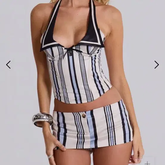 제이디드런던 Nauti Stripe Micro Skort