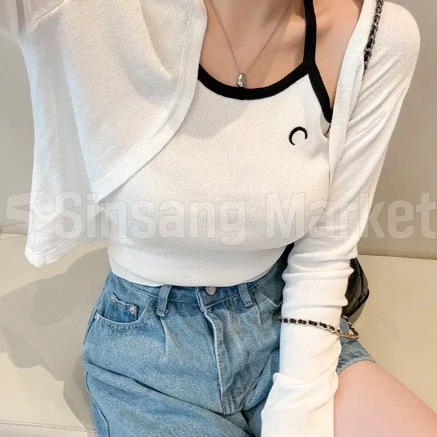[빠른발송] 하렌 볼레로 가디건 크롭 숄 베이직 루즈핏 니트 간절기 여름