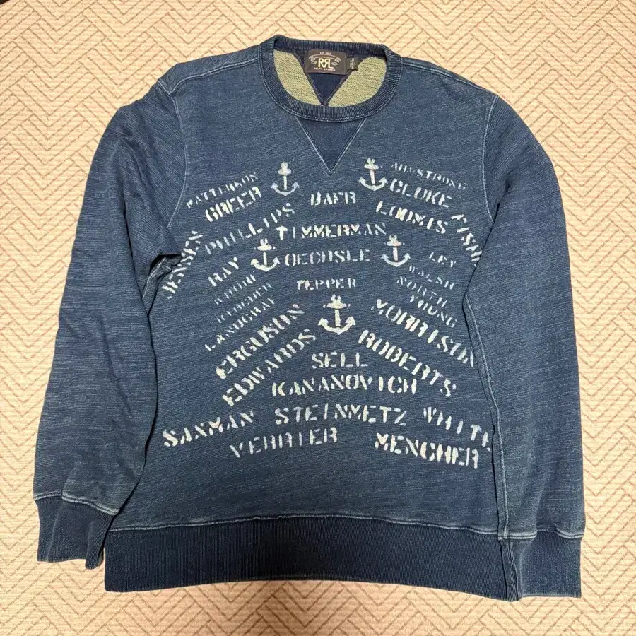 RRL 더블알엘 인디고 맨투맨