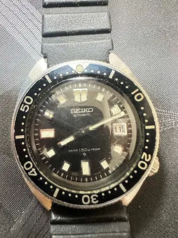 세이코 SEIKO 6105-8000 150 다이버 전 전기형 데이트 자동 와인딩