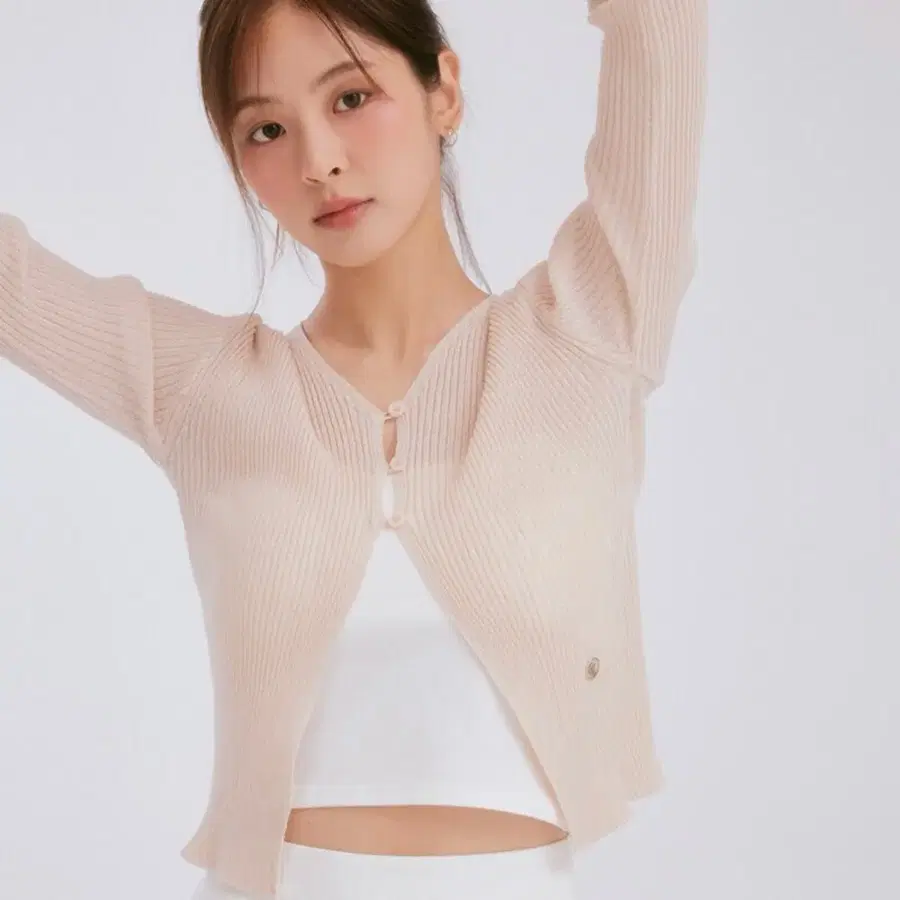 RE_L Linen 3 button cardigan 리엘 린넨 3버튼 가디건 핑크