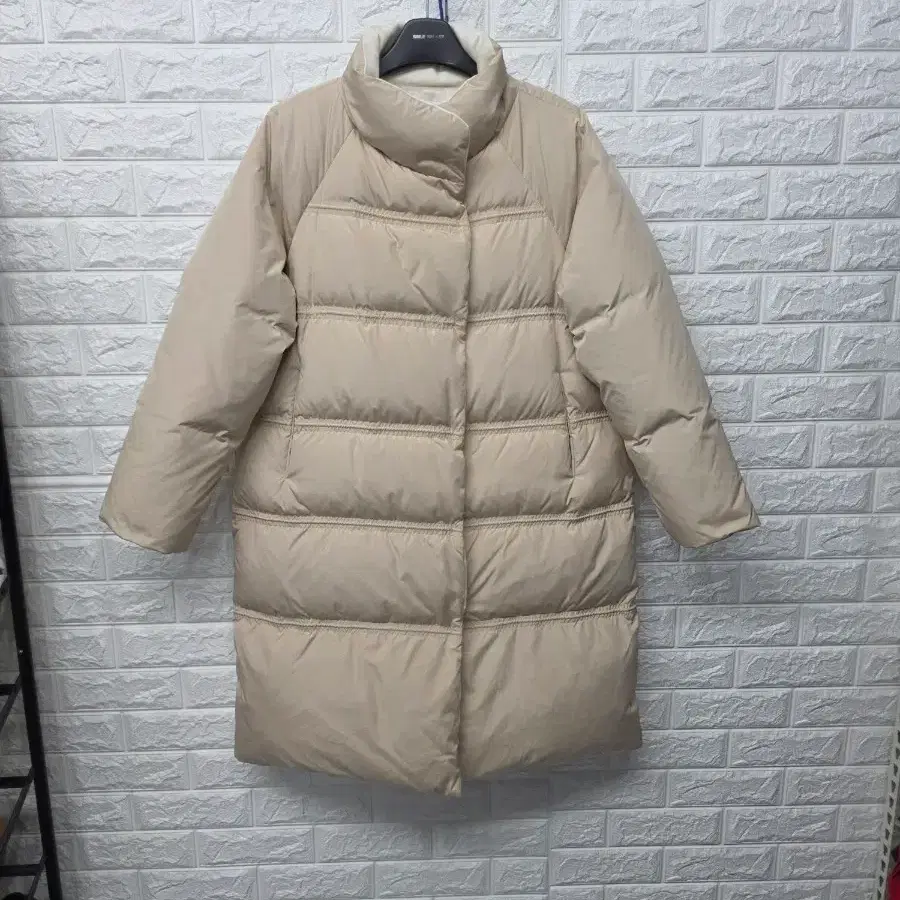 SO.WOOL 헝가리안 구스다운 롱패딩 베이지 M
