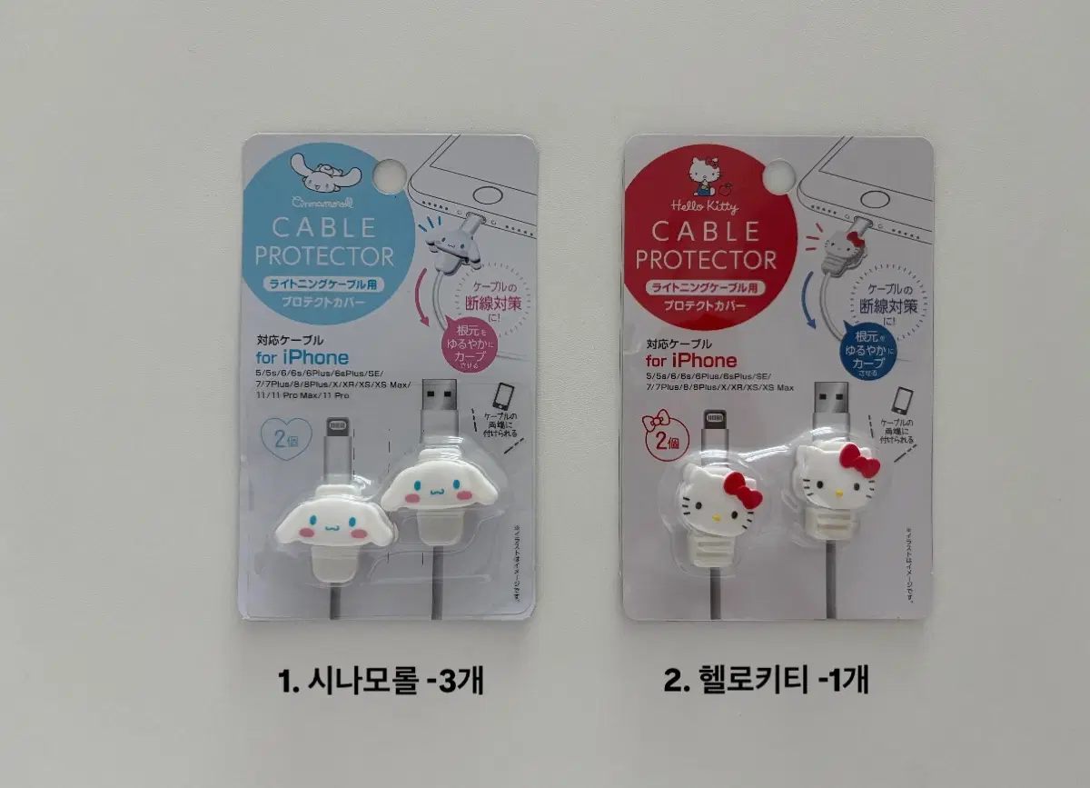 정품) 산리오 시나모롤, 키티 케이블 프로텍터 보호캡