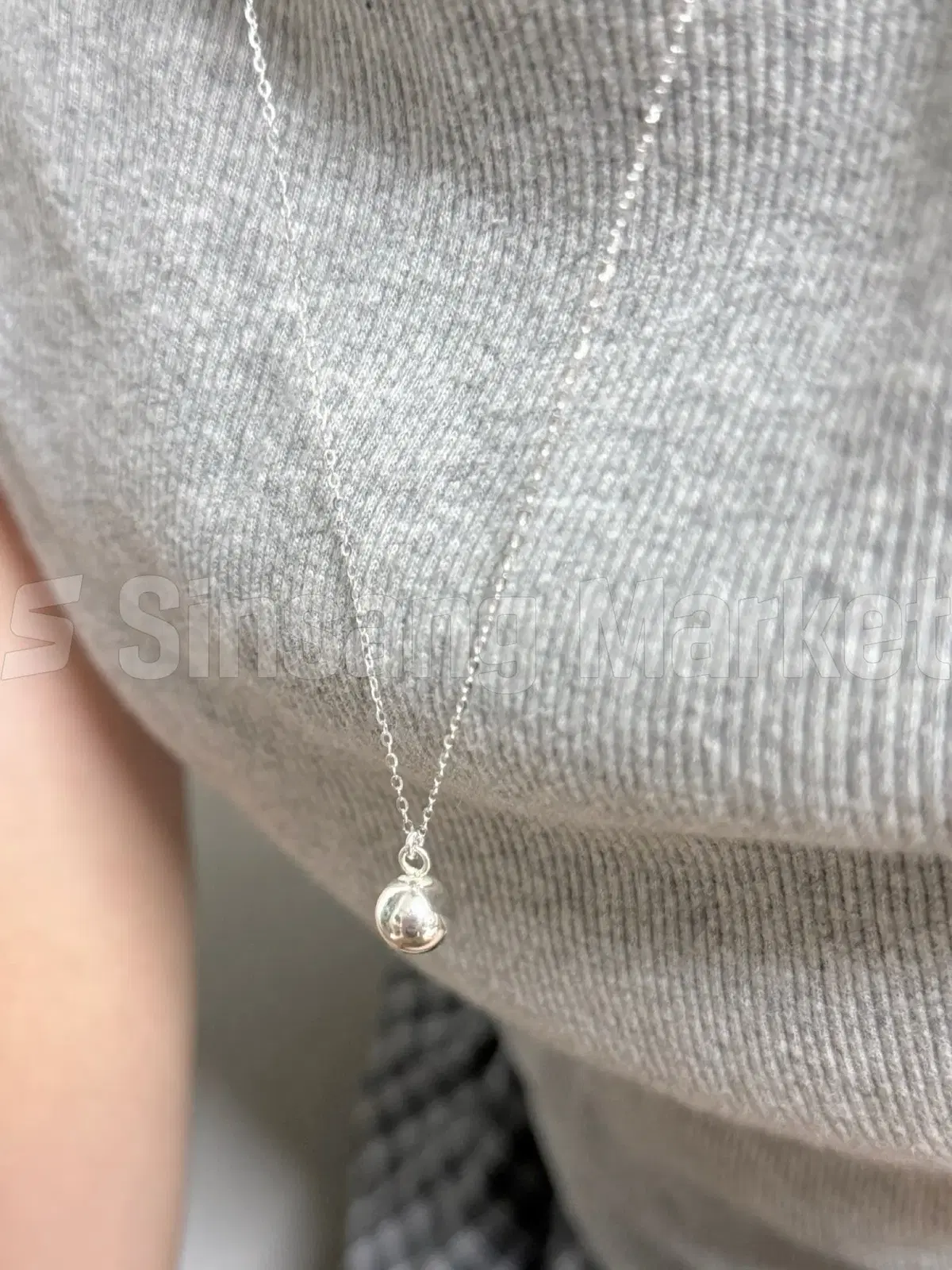 [빠른발송] 925실버 원형 볼 드롭 롱 목걸이 8mm 10mm