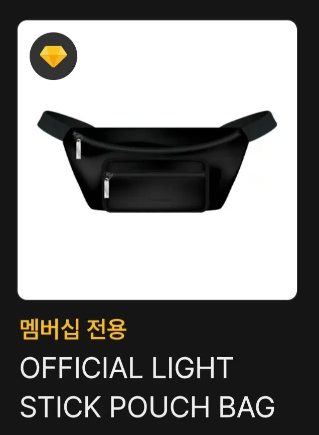 지드래곤 멤버쉽전용 블랙 공식 응원봉 파우치