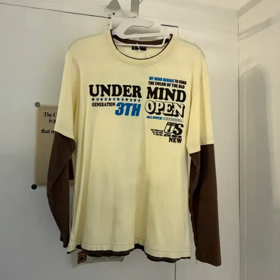 UNDER MIND OPEN 긴팔 티셔츠 옐로우/브라운