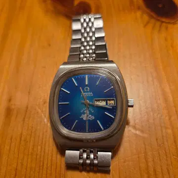 70년대 sOMEGA Seamaster TV 스크린 자동 시계 블루 다이얼