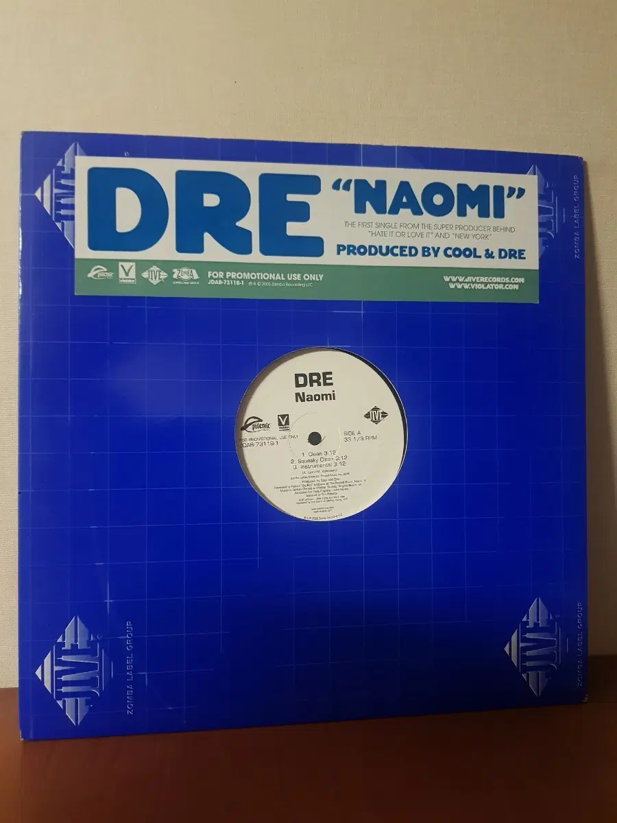 흑인음악 외힙 Dre: Naomi US Jive Promo. 12인치싱글 바이닐vinyl Thug rapper 힙합엘피