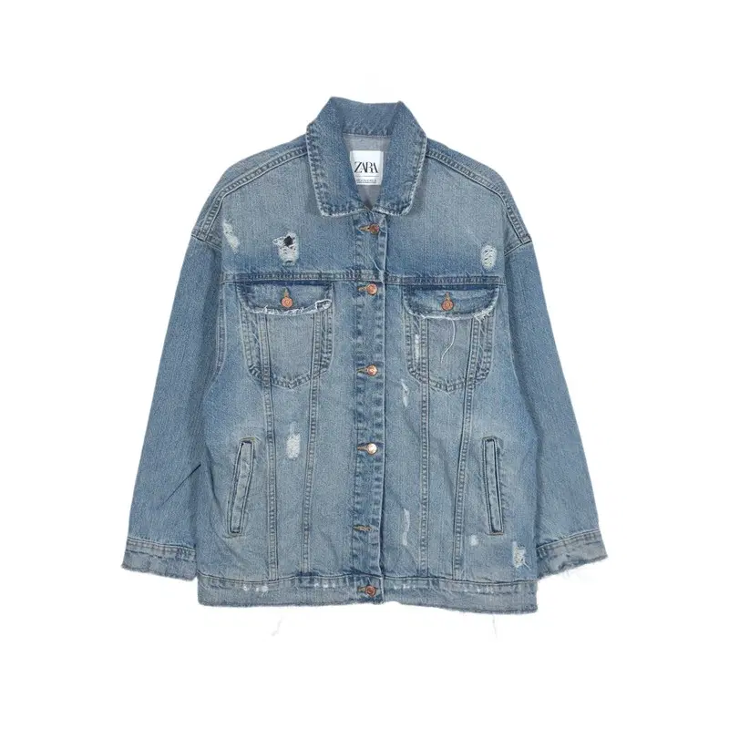 ZARA 디스트로이드 오버핏 데님 자켓 M