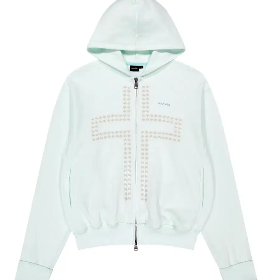 아캄 Cross Rhinestone Zip-Up Hoodie