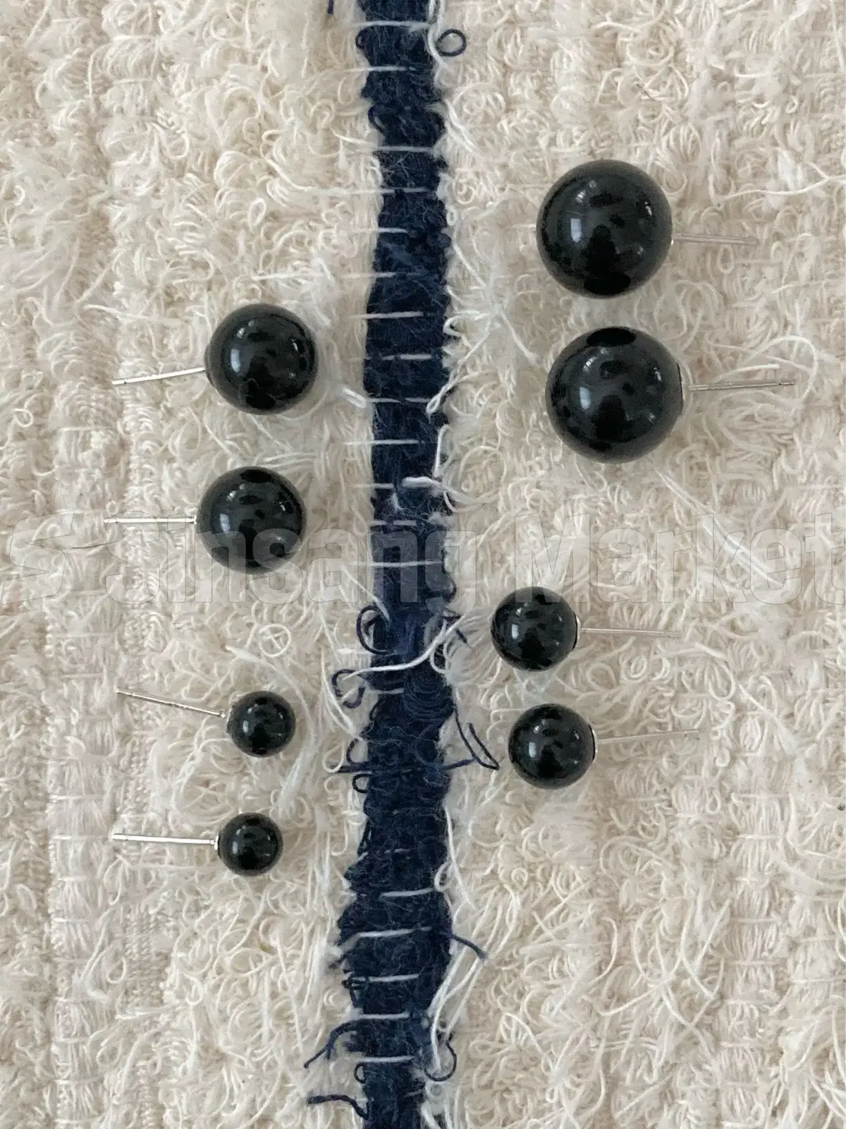 [빠른발송] 925실버 오닉스 원석 귀걸이 6mm 8mm 10mm 12m