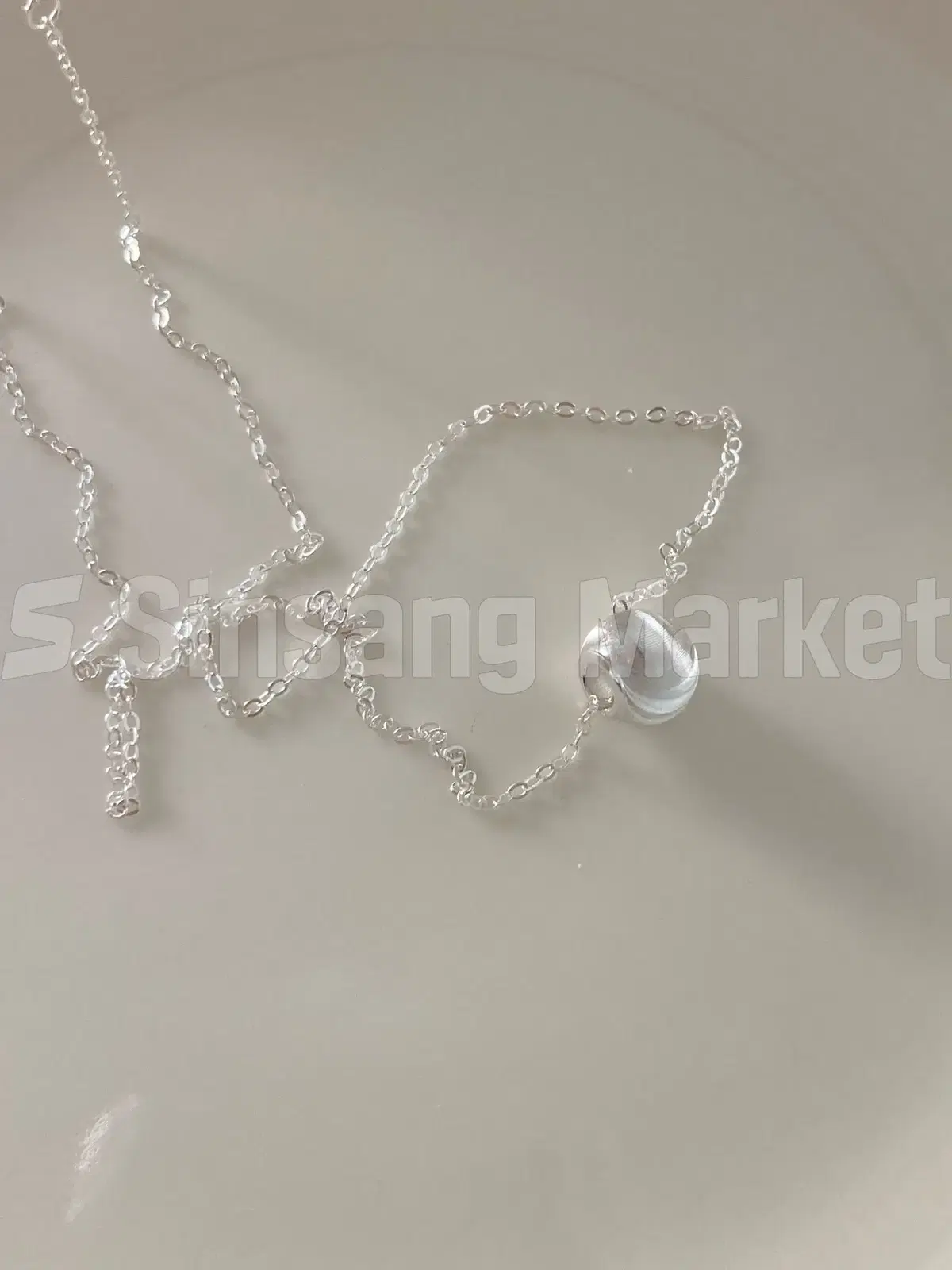 [빠른발송] 925실버 무광 텍스처 볼 목걸이