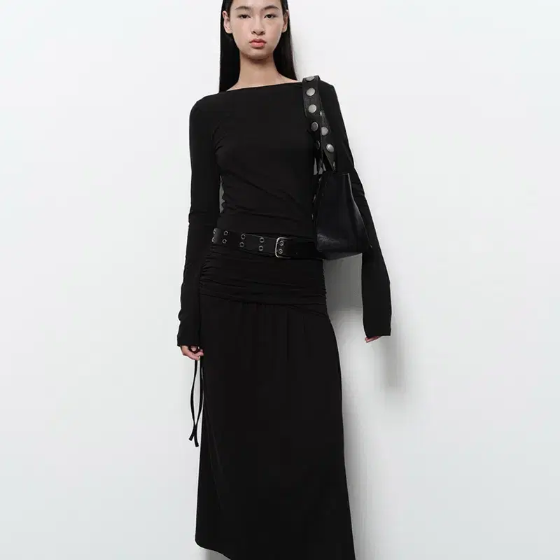 DIAGONAL BACKLESS LONG DRESS