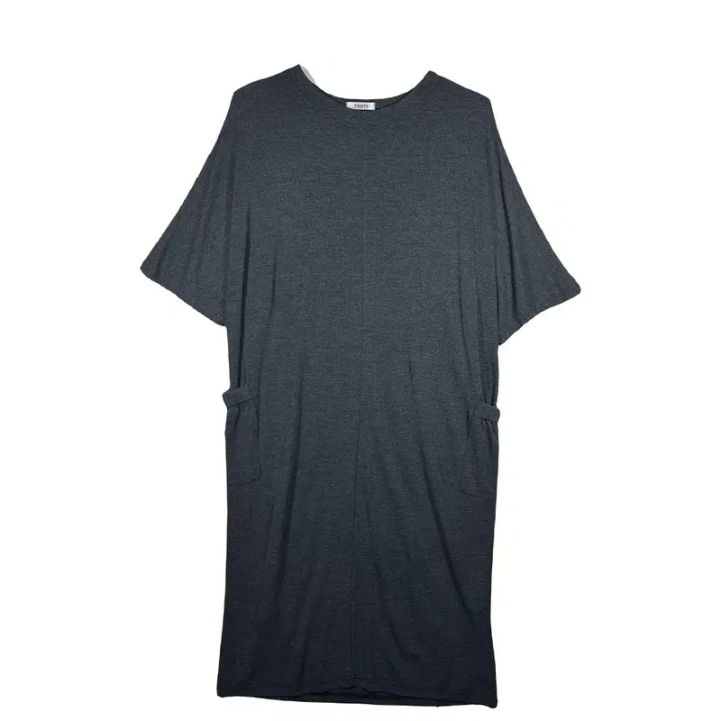 차콜그레이 루즈핏 반팔 롱 원피스 [XXL] 데일리 오버핏 원피스 레이온 혼방