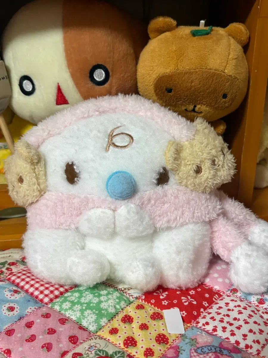 산리오 마후미미 시리즈 밀크 마스코트 누이 귀도리 인형