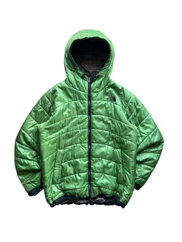 00s THE NORTH FACE 패딩 자켓 후드 L 그린