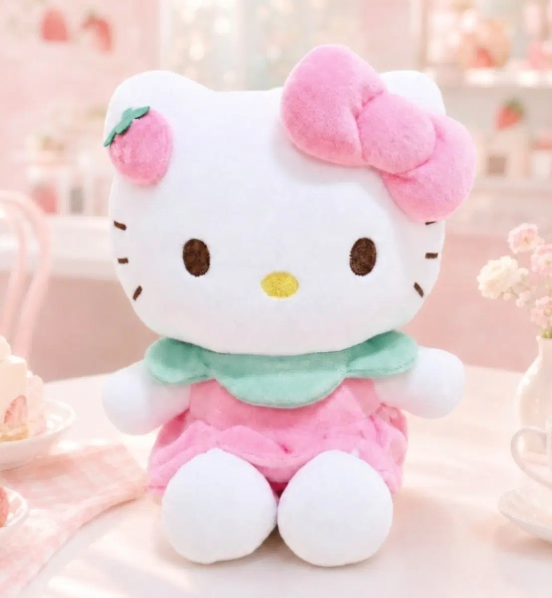 헬로키티 딸기 드레스 인형 약 25cm