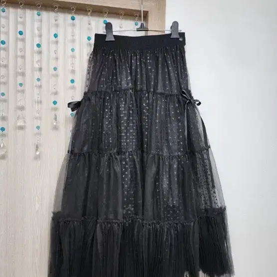 럭키슈에뜨 블랙 도트 캉캉 스커트 36