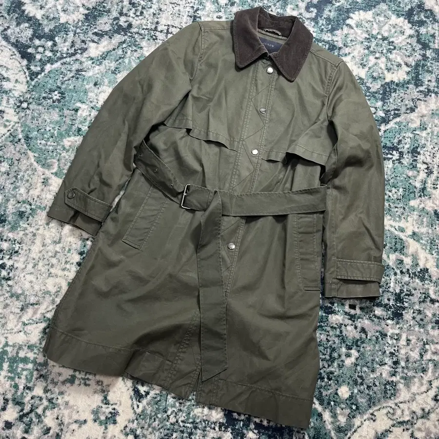 J crew 제이크루 코듀로이 카라 트렌치 올리브 코트 자켓 (M)