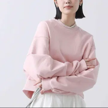 anana 턱 퍼프 SV 맨투맨 핑크