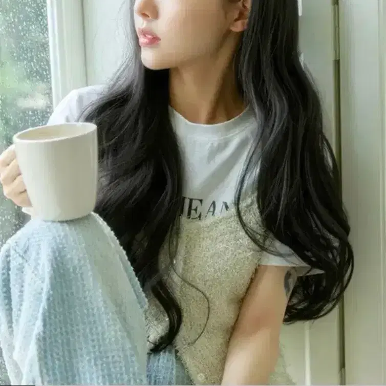 핑크에이지 걸리쉬 롱 웨이브 다크브라운 가발