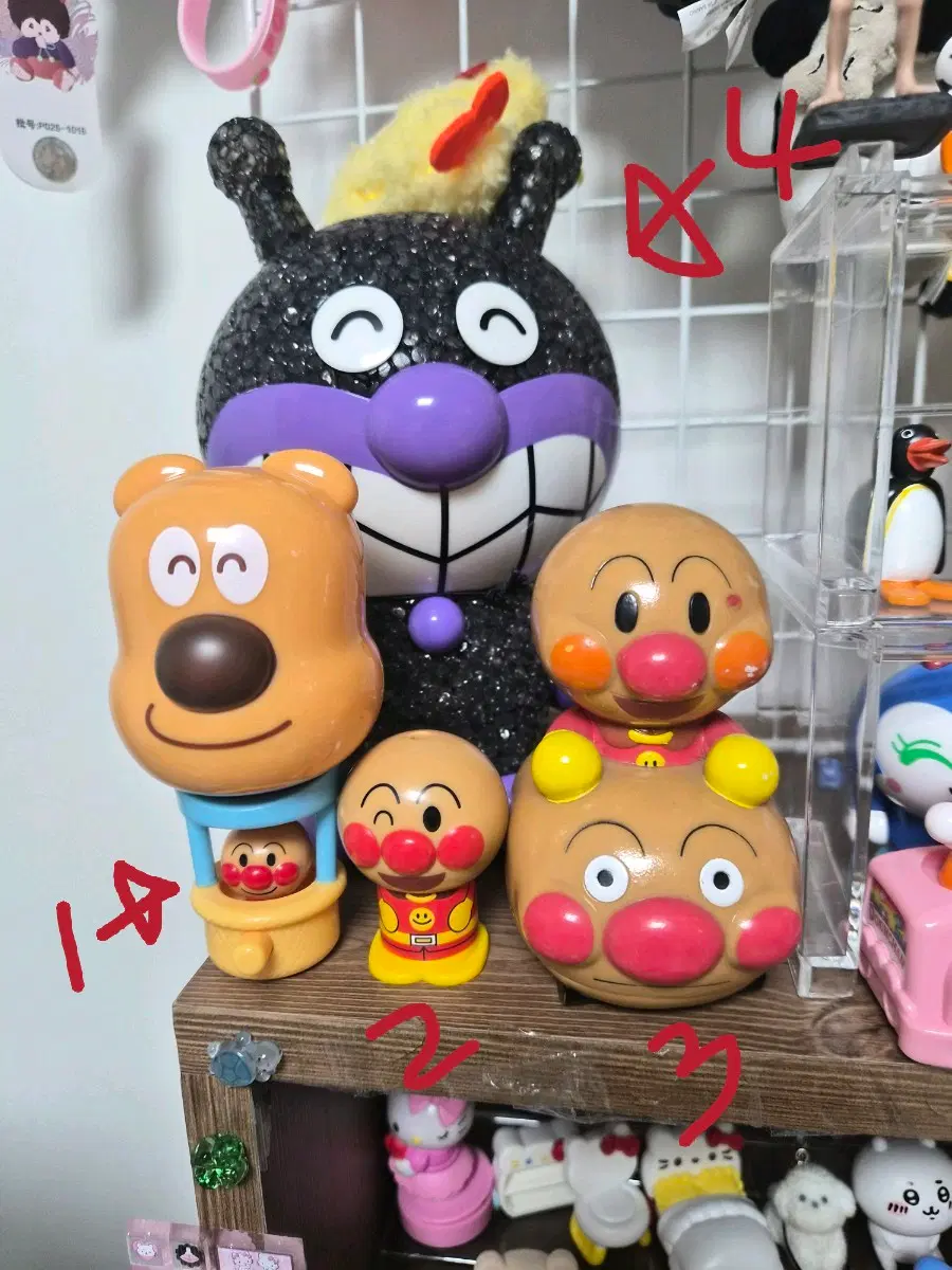 앙팡맨 피규어 세트 호빵맨 세균맨 짤랑이 치즈등