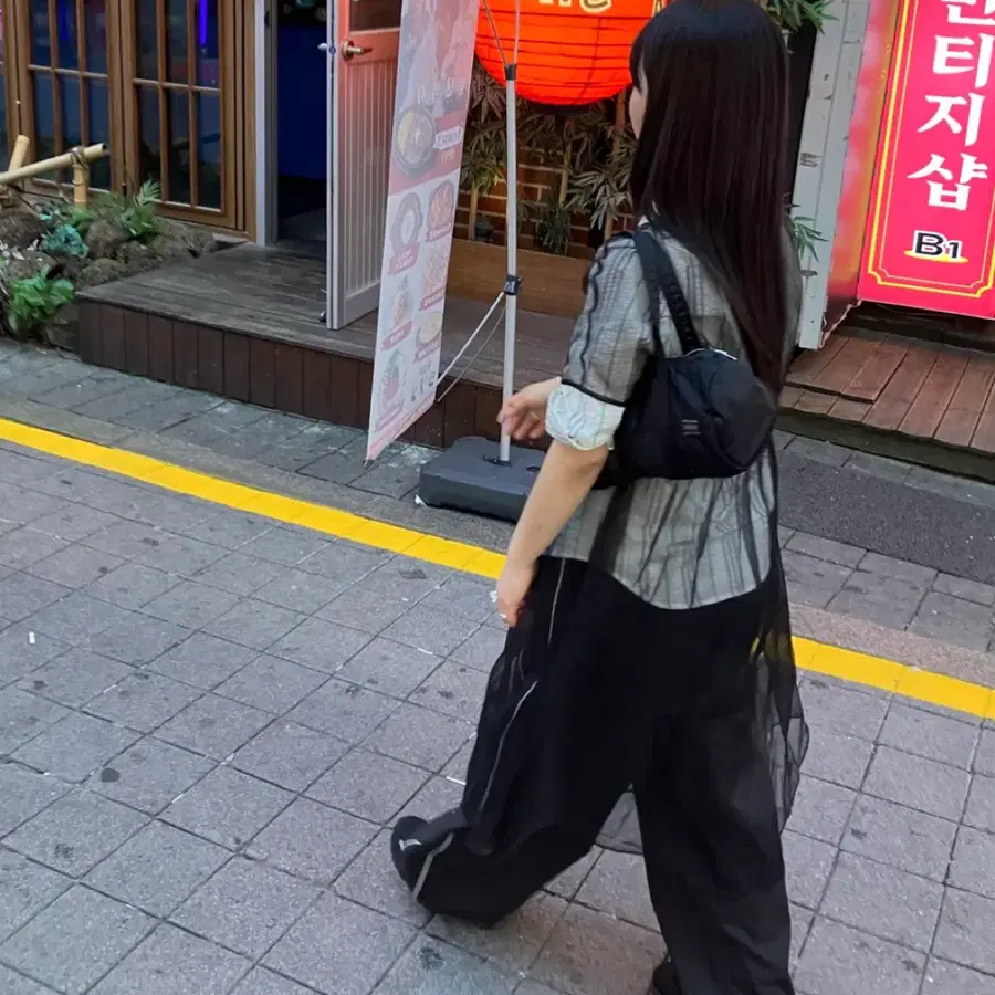 빈티지 시스루 레이어드 반팔원피스