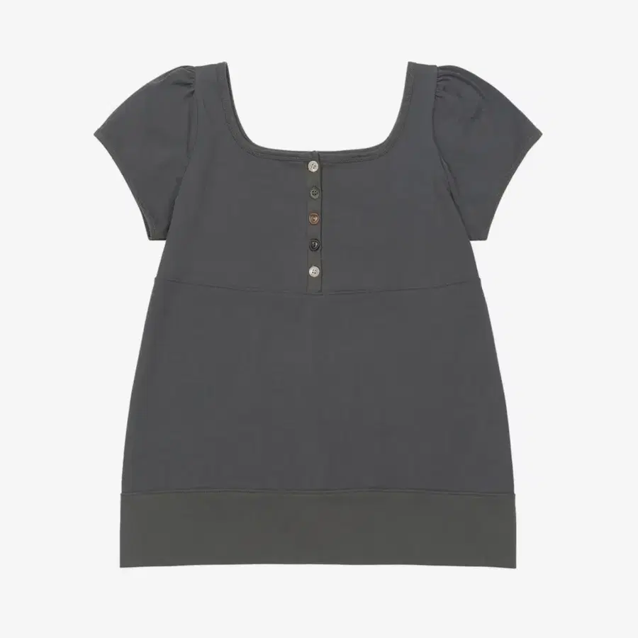 oheshio Square Neck Jersey Blouse (Charcoal)