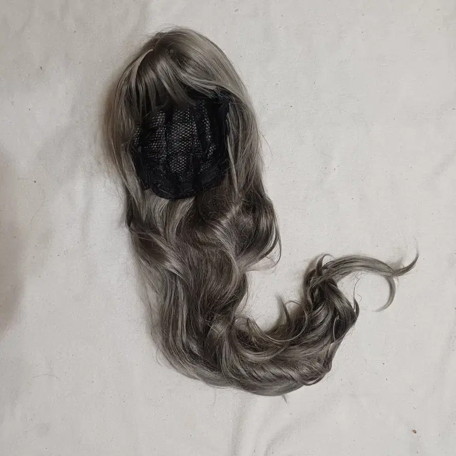 그레이 웨이브 시스루 앞머리 가발