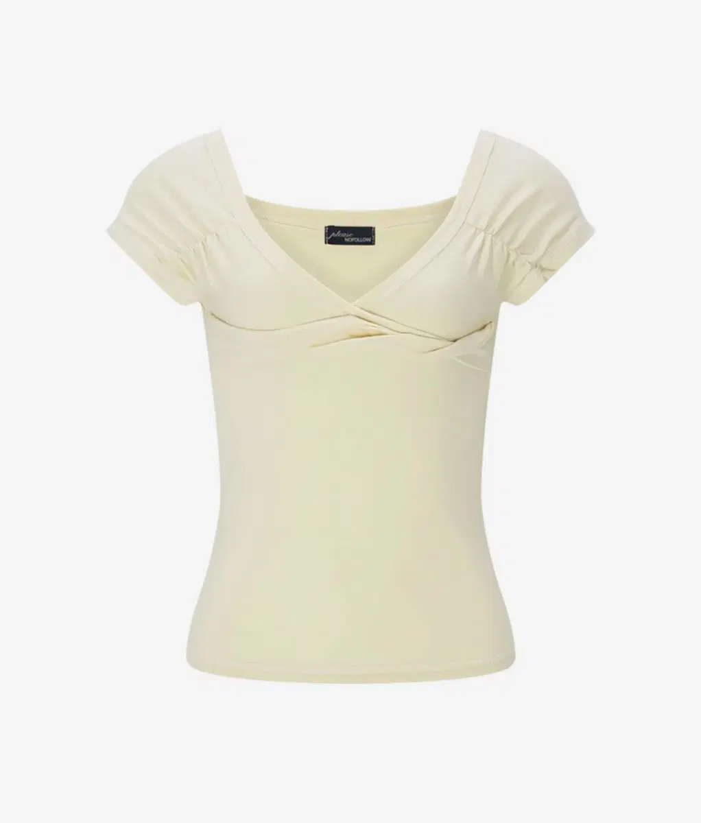 플리즈노팔로우 marin Strap Shirring Short Sleeve Top lemon